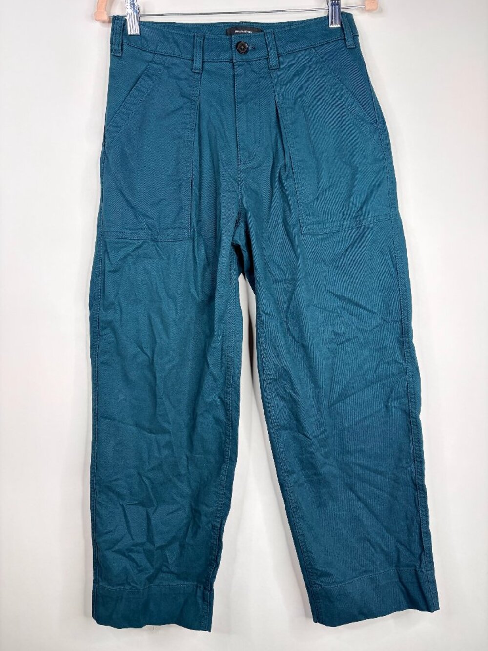 NWT Banana Republic Authentic Chino Cropped Barrel Pants Deep Sea Teal 2 #A3561 - Picture 2 of 7